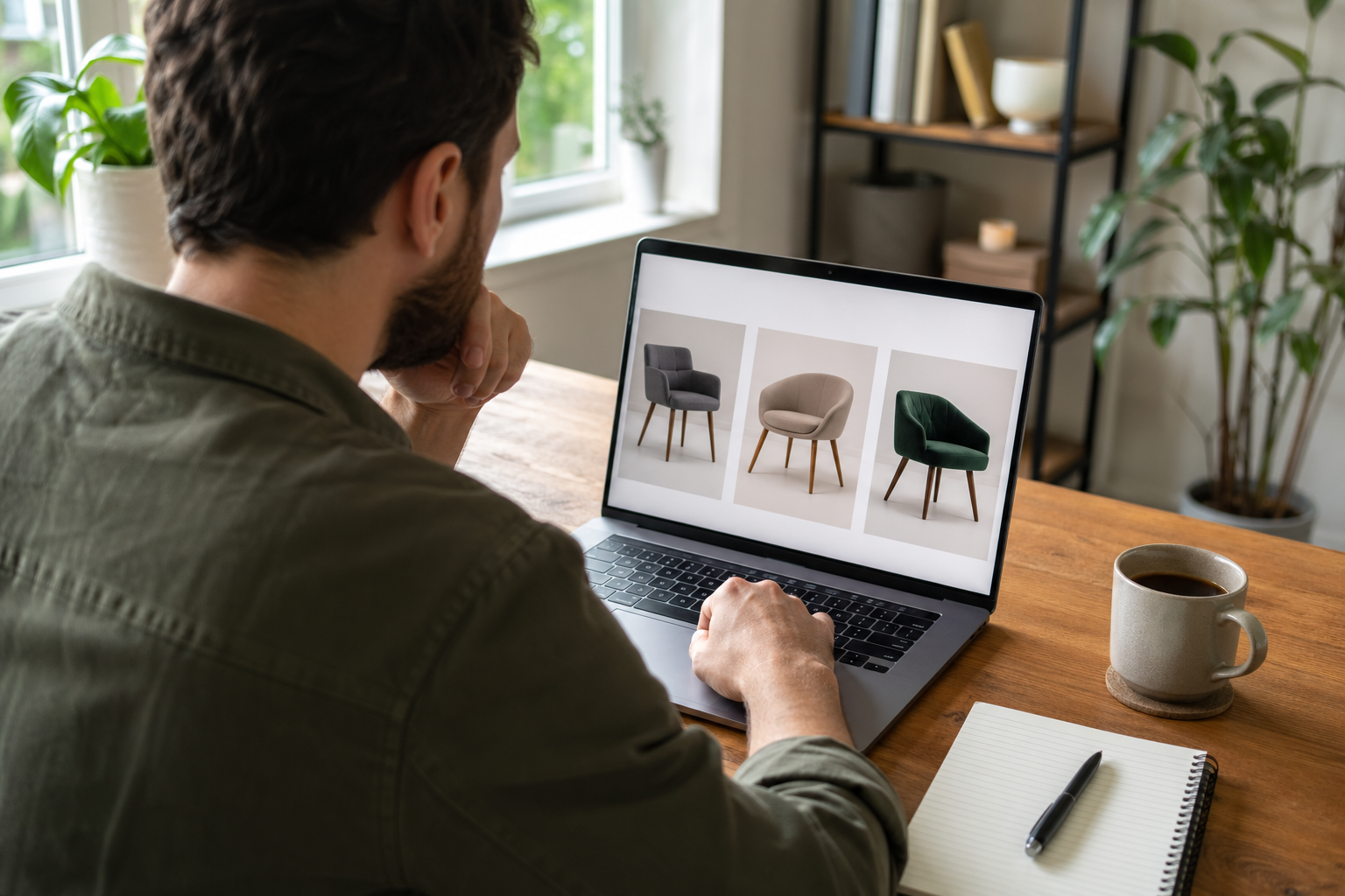 Person researching TV repair service options